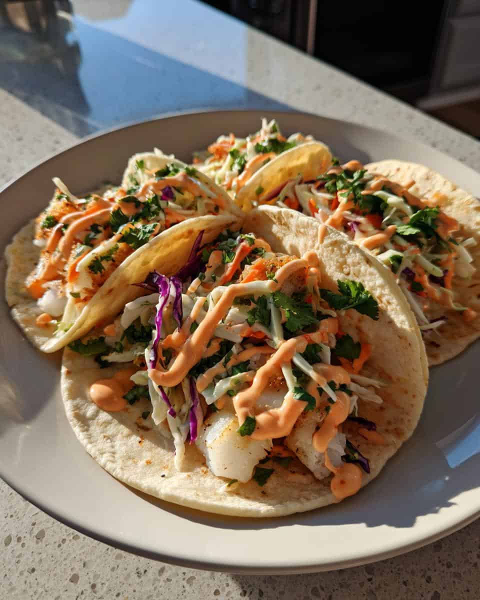 Fish Tacos with Cilantro Slaw and Sriracha Mayo - detail 3