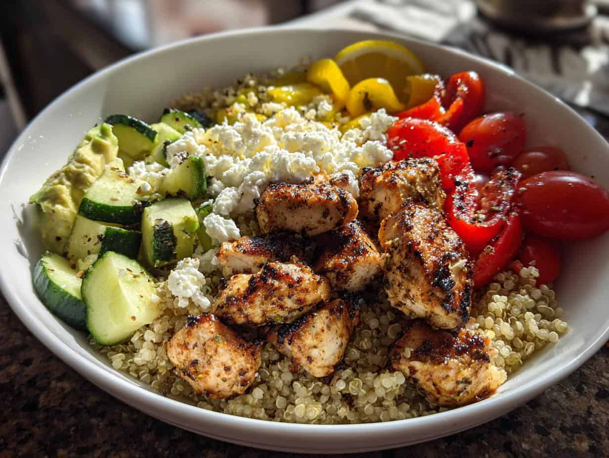 Savor Delicious Grilled Lemon Herb Chicken Bowls in 40
