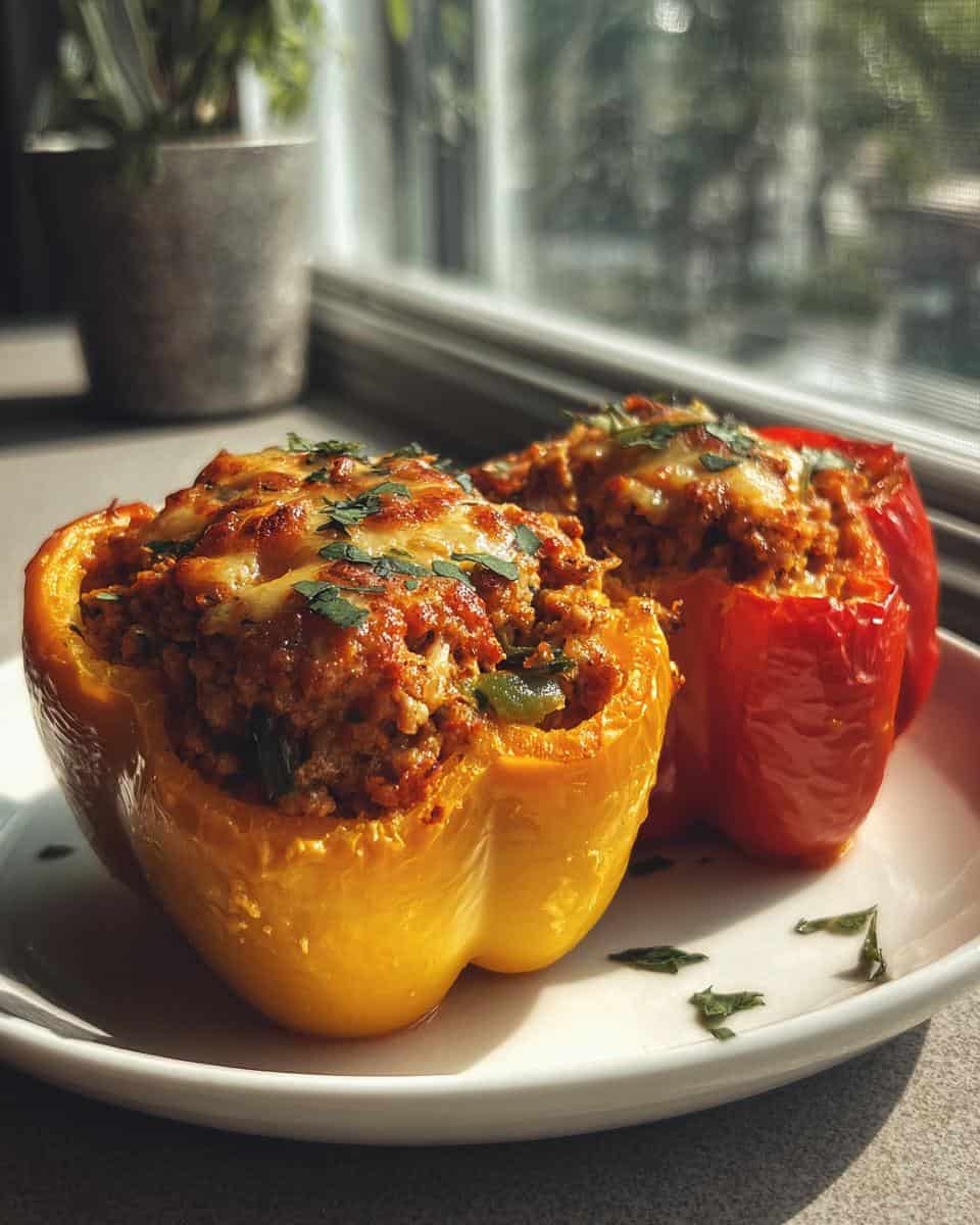 Ground turkey stuffed peppers - detail 1