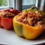 Ground turkey stuffed peppers