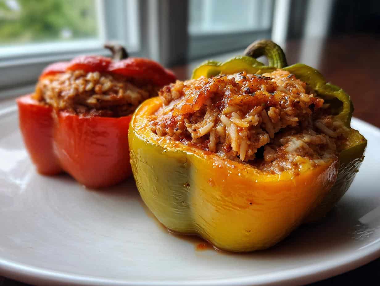 Ground turkey stuffed peppers