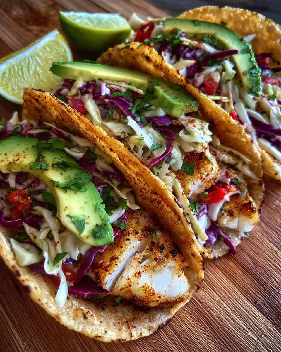 Healthy Tilapia Fish Tacos with Fresh Slaw - detail 1