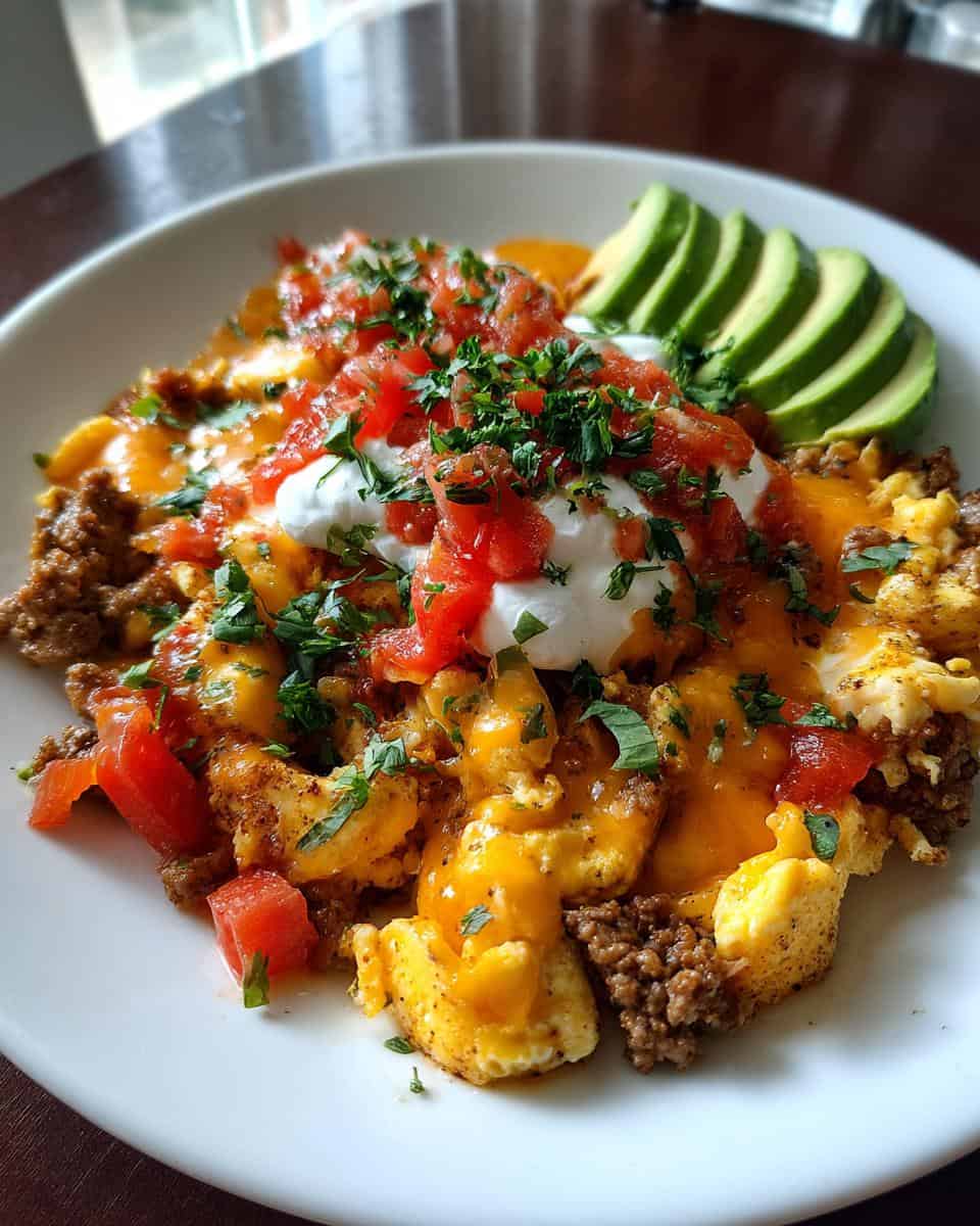 Hearty Taco Scramble with Ground Beef and Eggs - detail 1