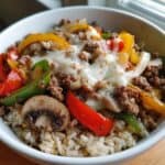 High Protein Philly Cheesesteak Rice Bowls Recipe