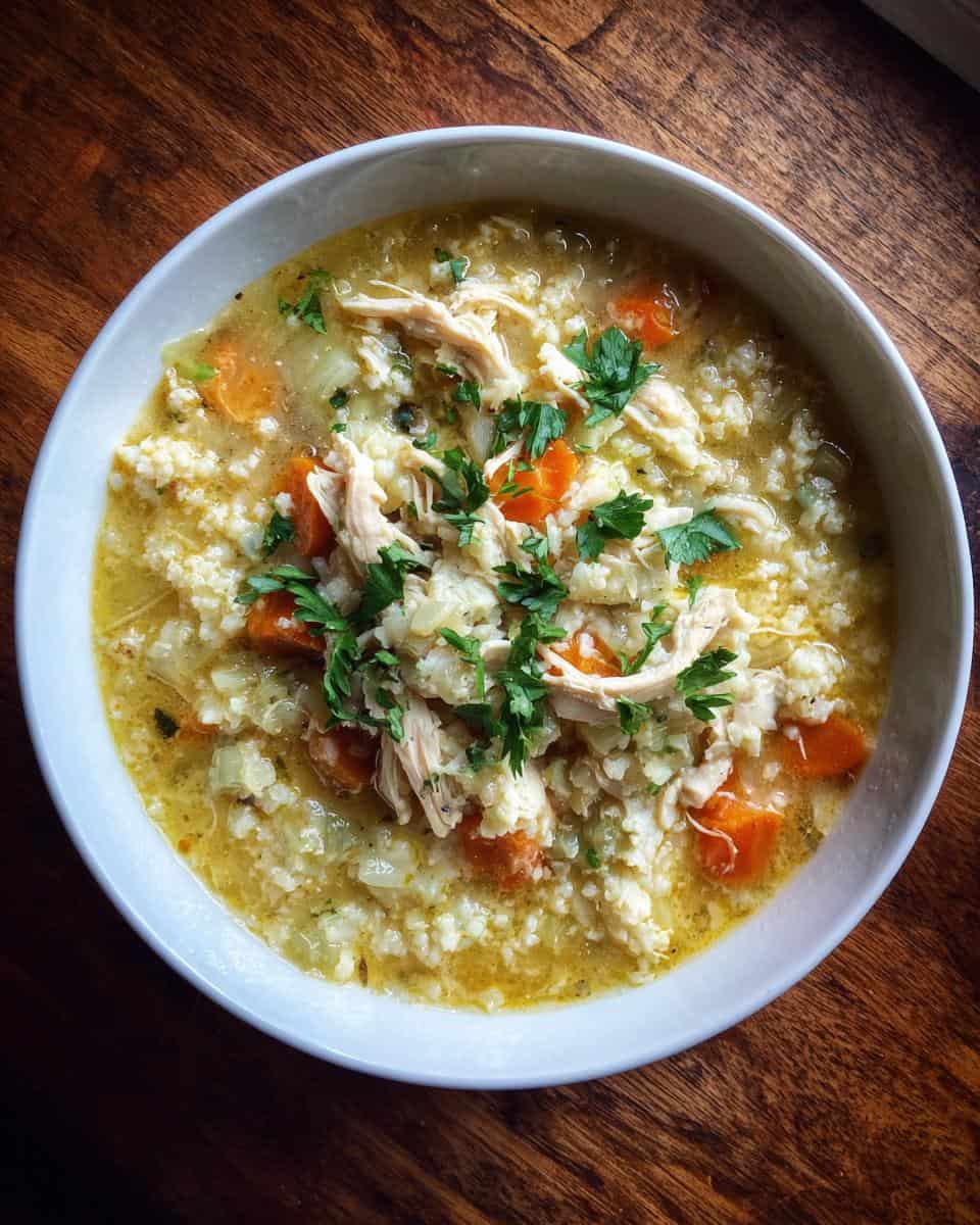 Keto Chicken Soup with Cauliflower Rice Recipe - detail 1