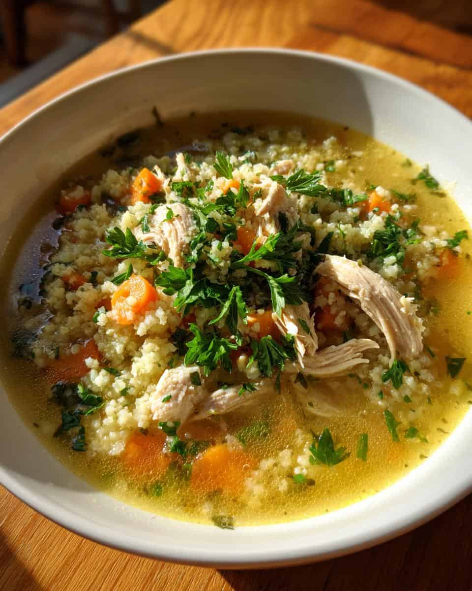 Keto Chicken Soup with Cauliflower Rice Recipe - detail 2