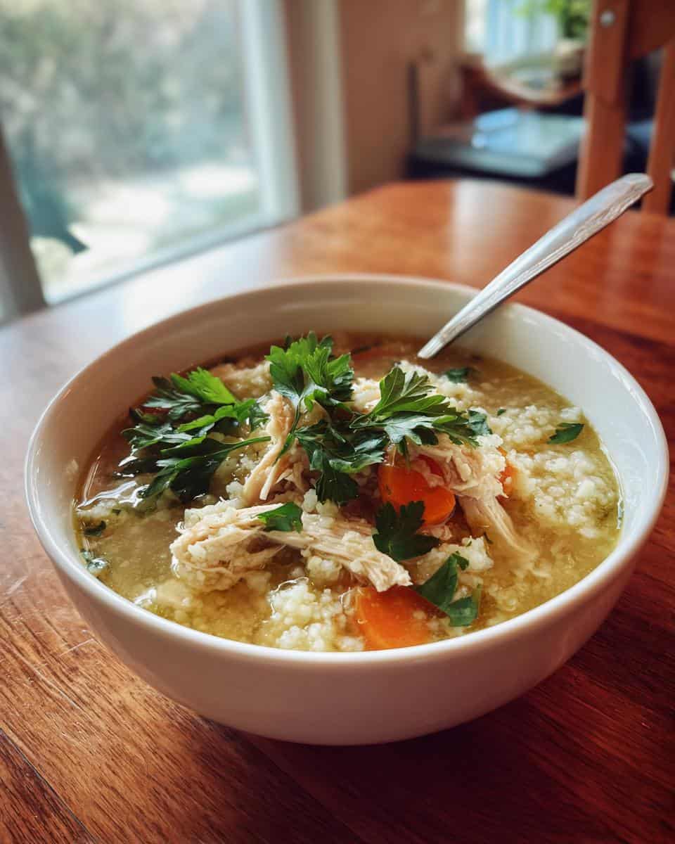 Keto Chicken Soup with Cauliflower Rice Recipe - detail 3