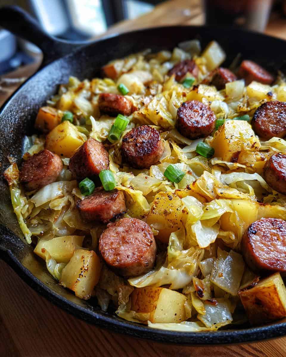 Rustic Cabbage, Potatoes, and Sausage Skillet - detail 1