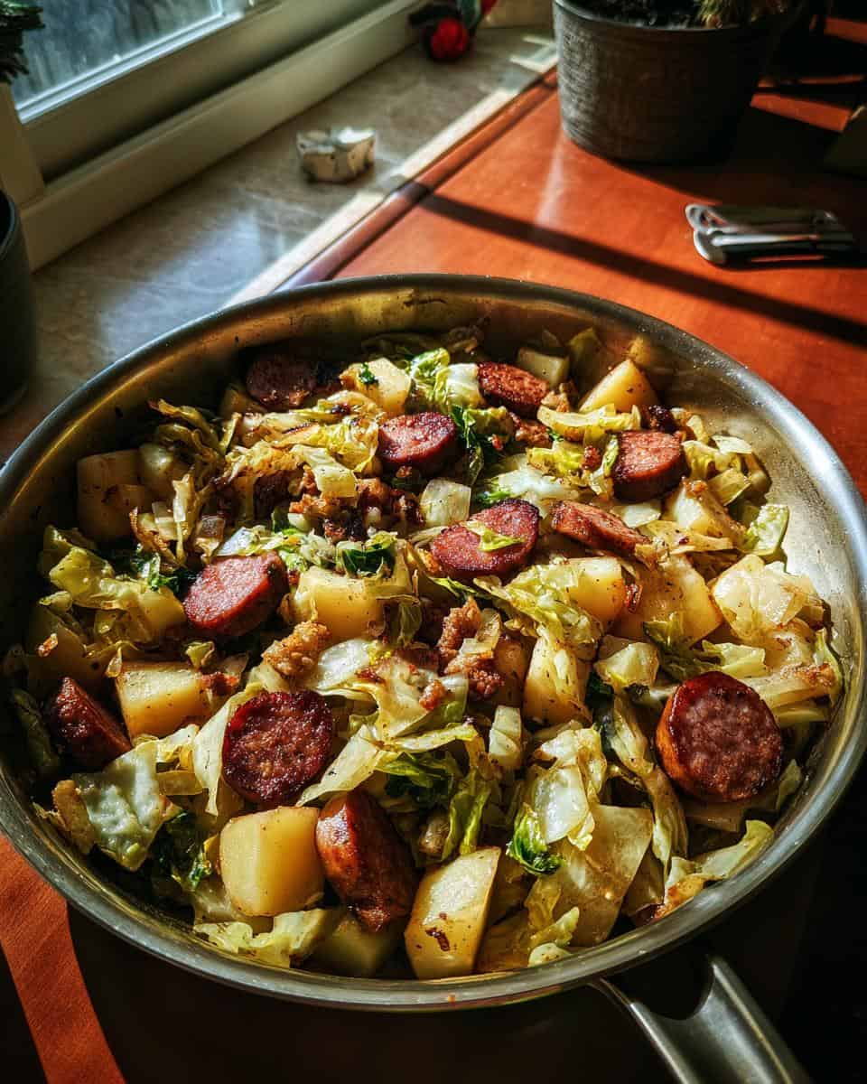 Rustic Cabbage, Potatoes, and Sausage Skillet - detail 2