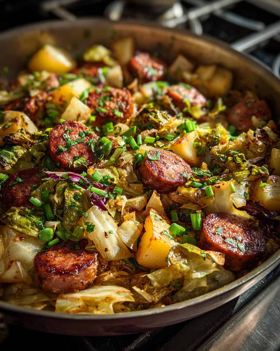 Rustic Cabbage, Potatoes, and Sausage Skillet - detail 3
