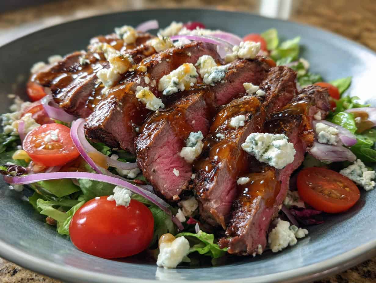 Devour Incredible Steak Salad With A Vinaigrette Dressing in 30