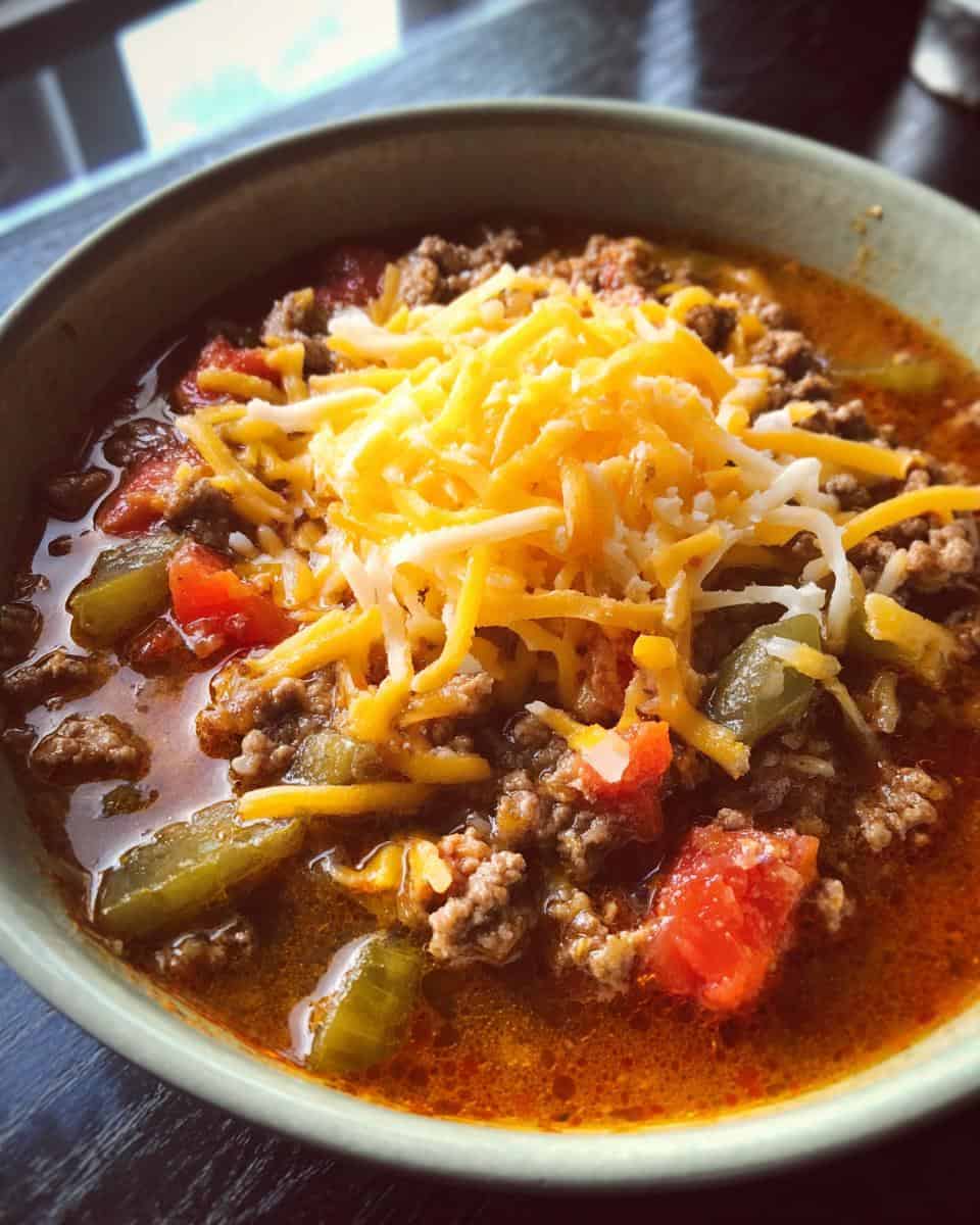 Tasty Keto Hamburger Soup - detail 1