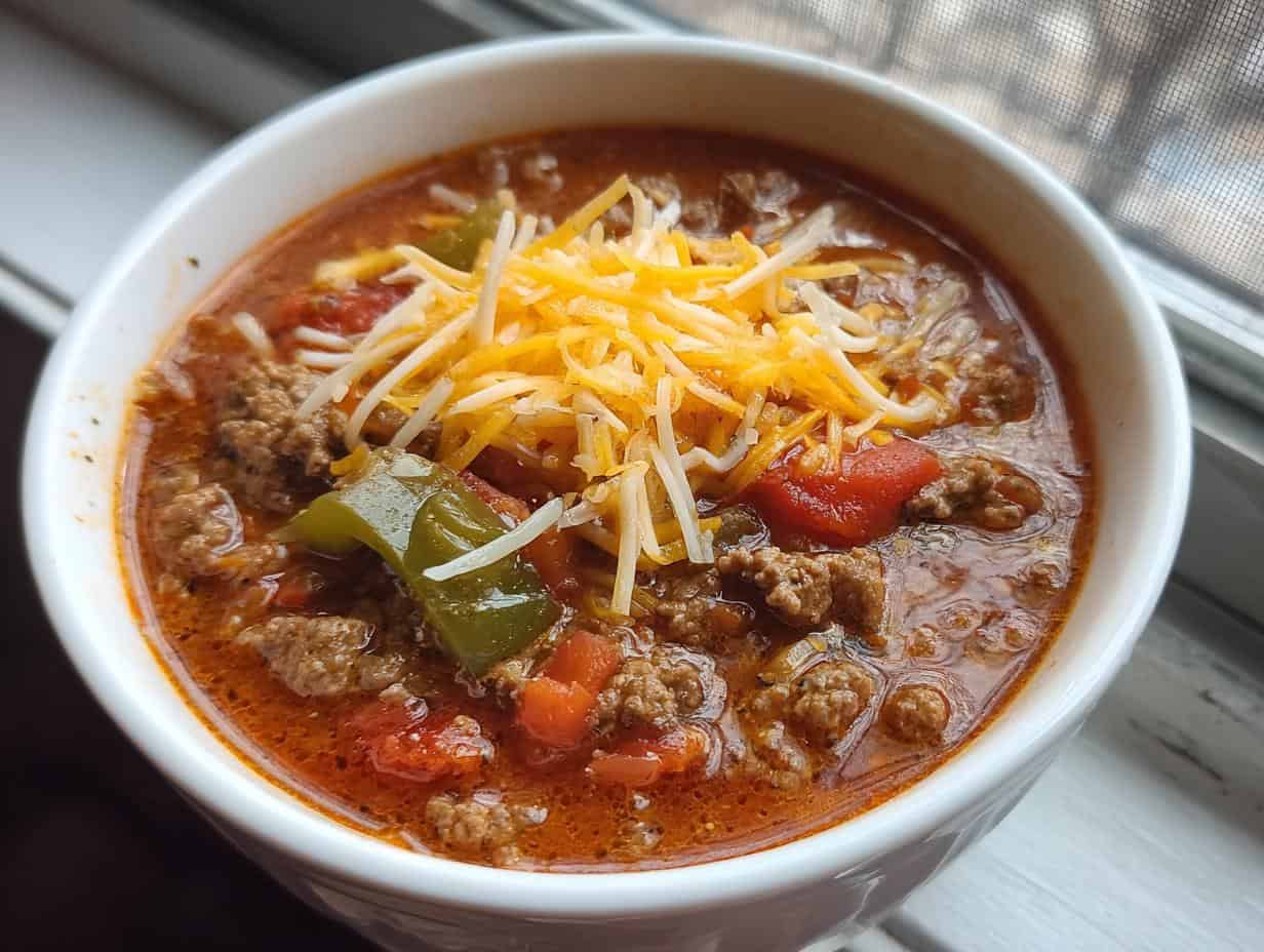 Tasty Keto Hamburger Soup in 30 Minutes