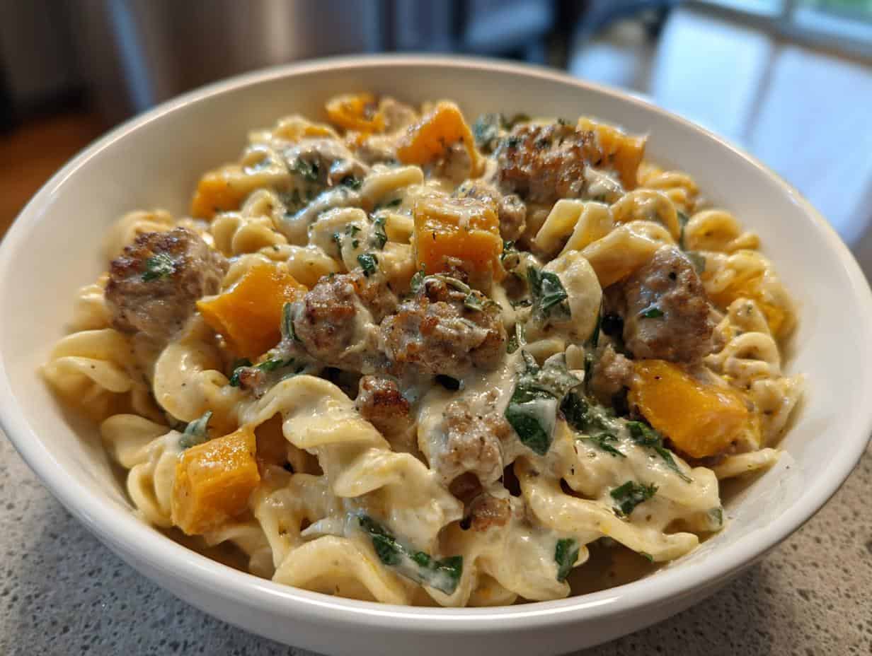 Devastating Autumn Sausage Pasta Squash in Only 1 Pan