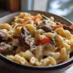Cheesy Philly Steak Mac Ready in 25 Minutes