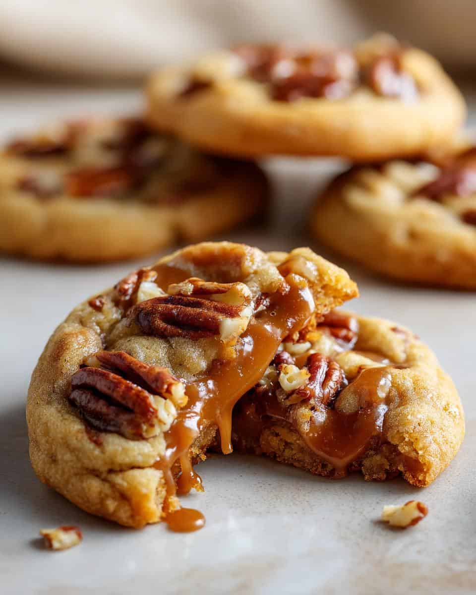 Chewy Turtle Cookies Loaded with Caramel and Pecans - detail 2