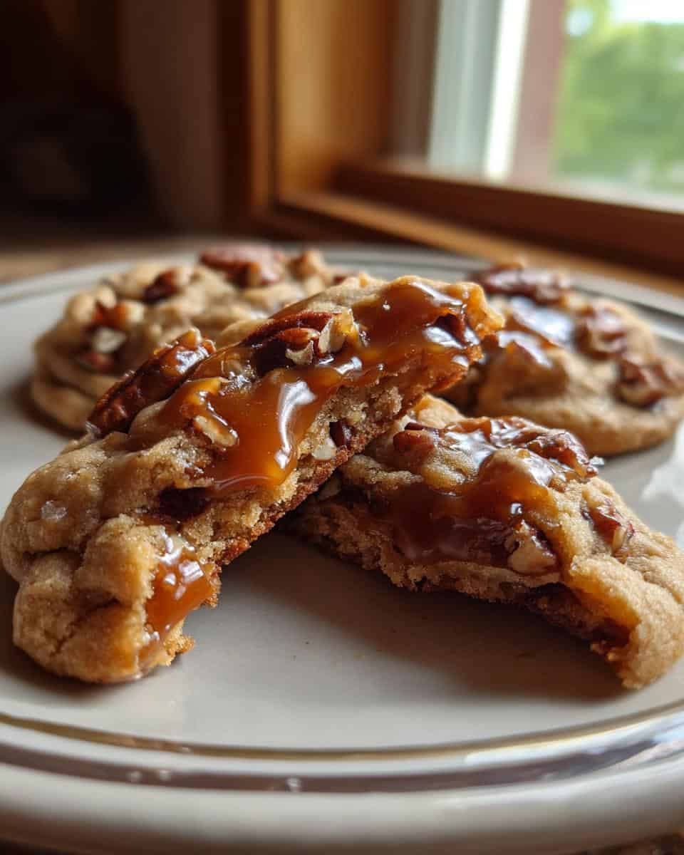 Chewy Turtle Cookies Loaded with Caramel and Pecans - detail 3