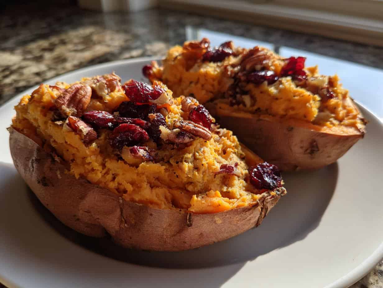 Delicious Cranberry Apple Twice-Baked Sweet Potatoes in 1 Hour