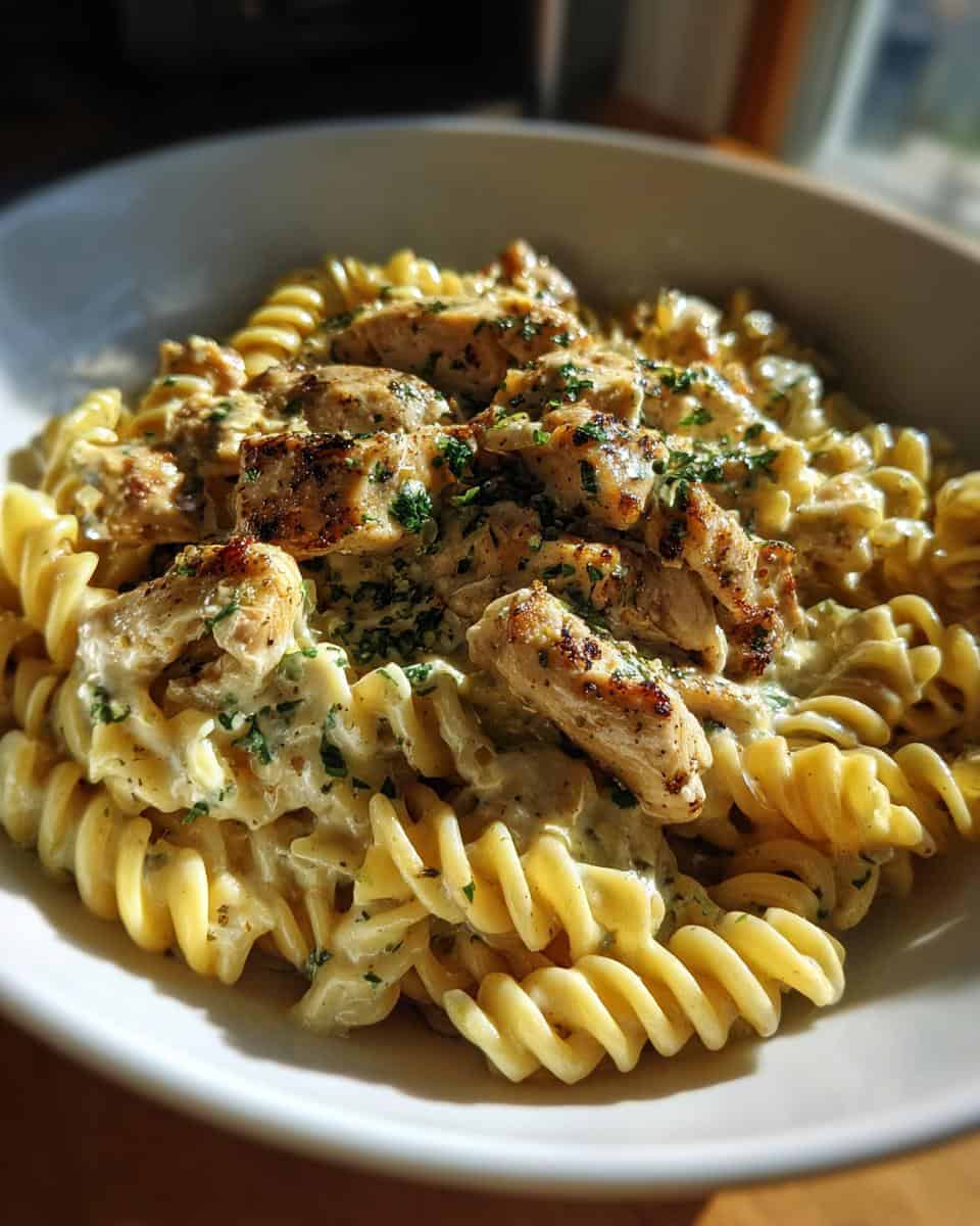 Creamy Garlic Butter Chicken and Rotini in Parmesan Sauce - detail 1