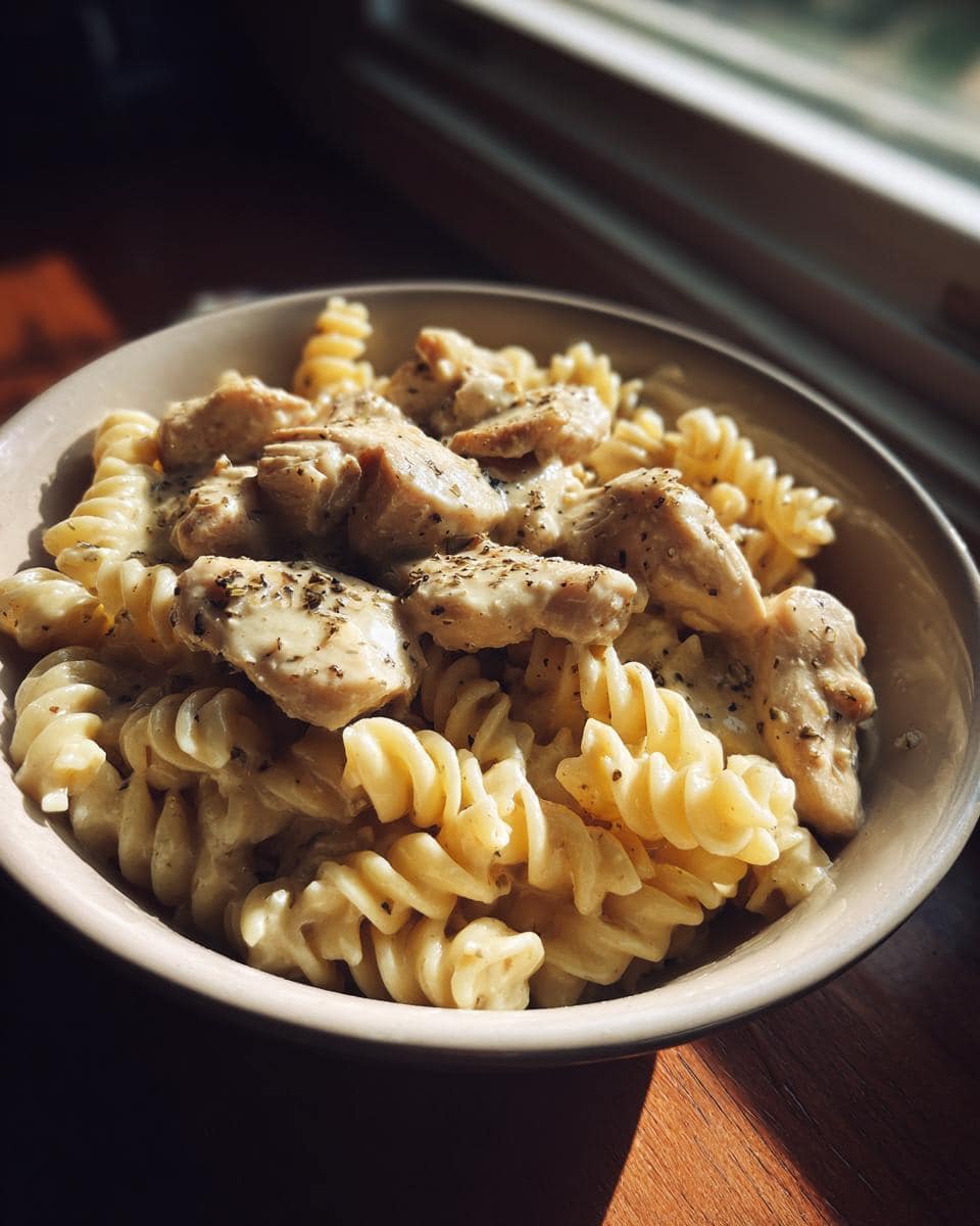 Creamy Garlic Butter Chicken and Rotini in Parmesan Sauce - detail 2