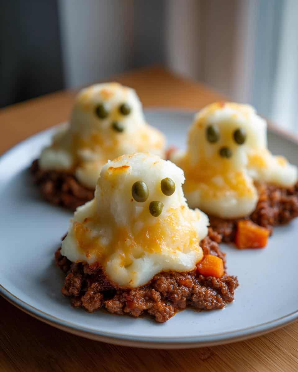 Creepy Shepherd’s Pie With Ground Beef And Ghost Potatoes - detail 1