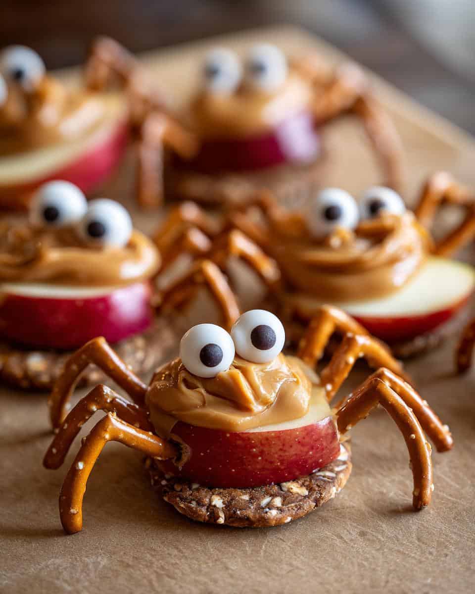 Easy Apple Spiders Halloween Snack - detail 1