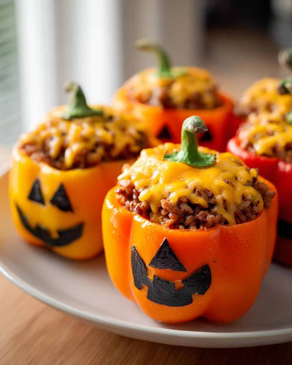 Ground Beef Halloween Stuffed Peppers - detail 2