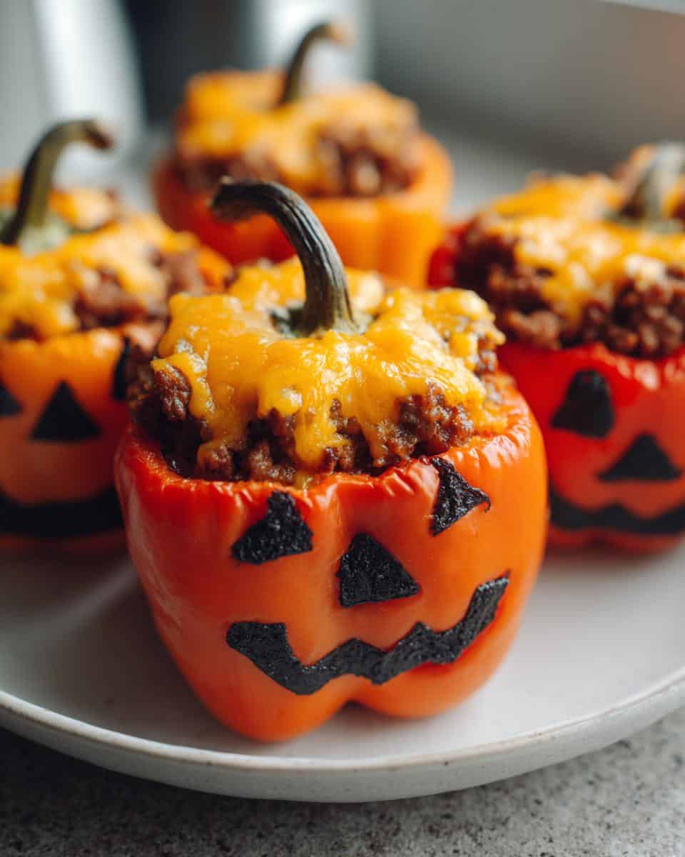 Ground Beef Halloween Stuffed Peppers - detail 3