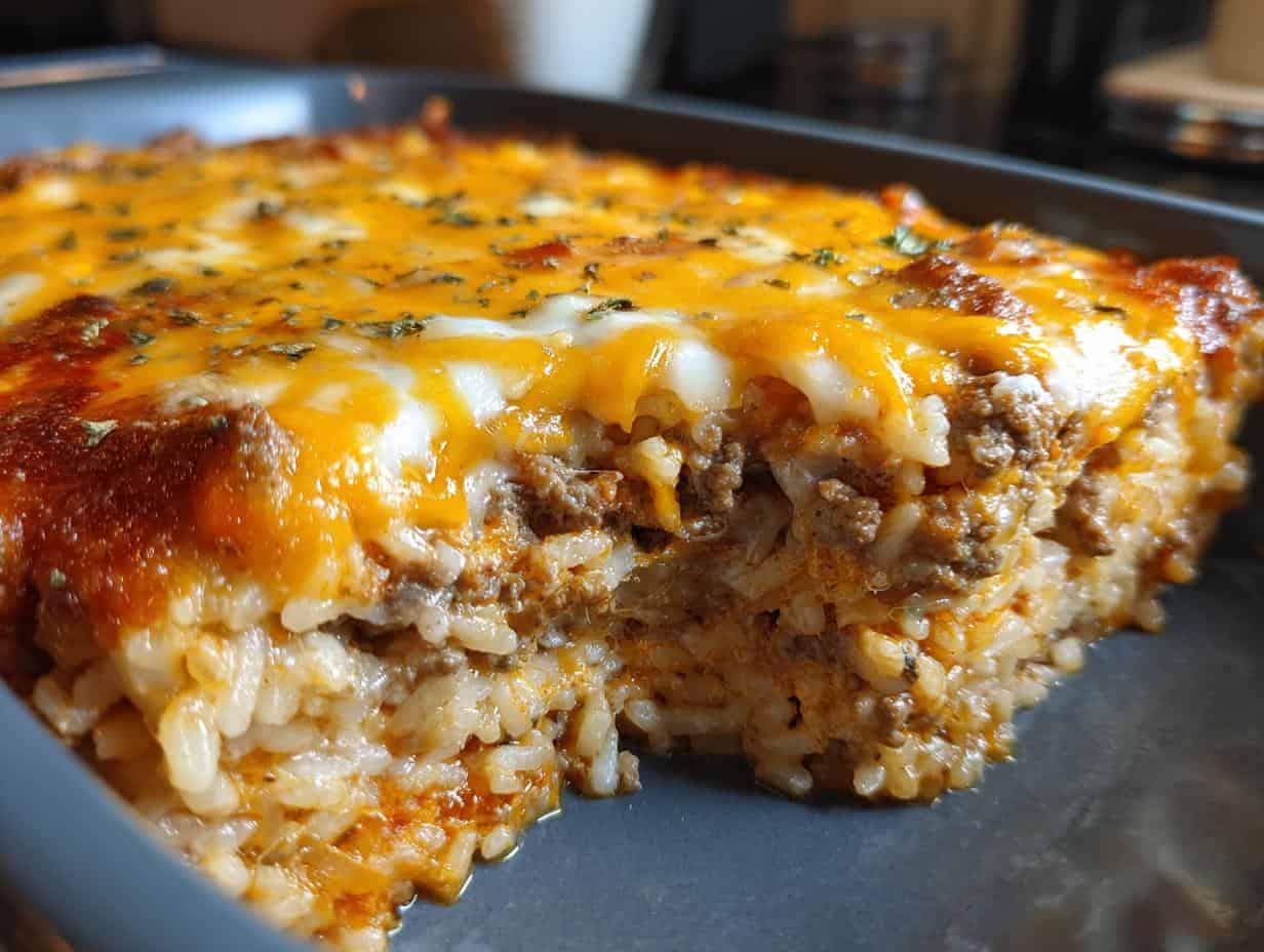 Disgustingly Easy Ground Turkey and Rice Bake in 30
