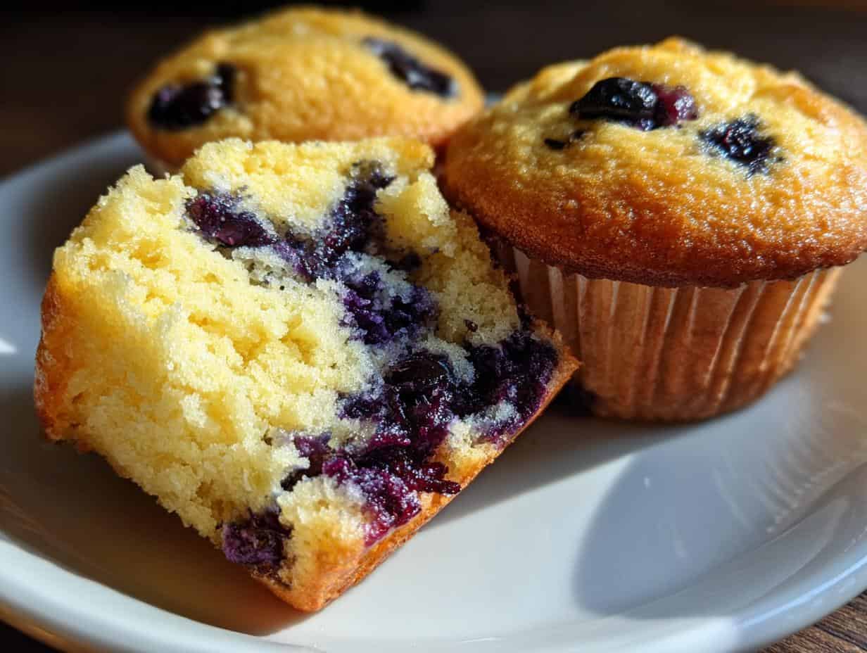 Devilish Healthy Greek Yogurt Blueberry Protein Muffins