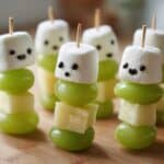 Healthy Halloween Ghost Fruit Kabobs for Kids Parties