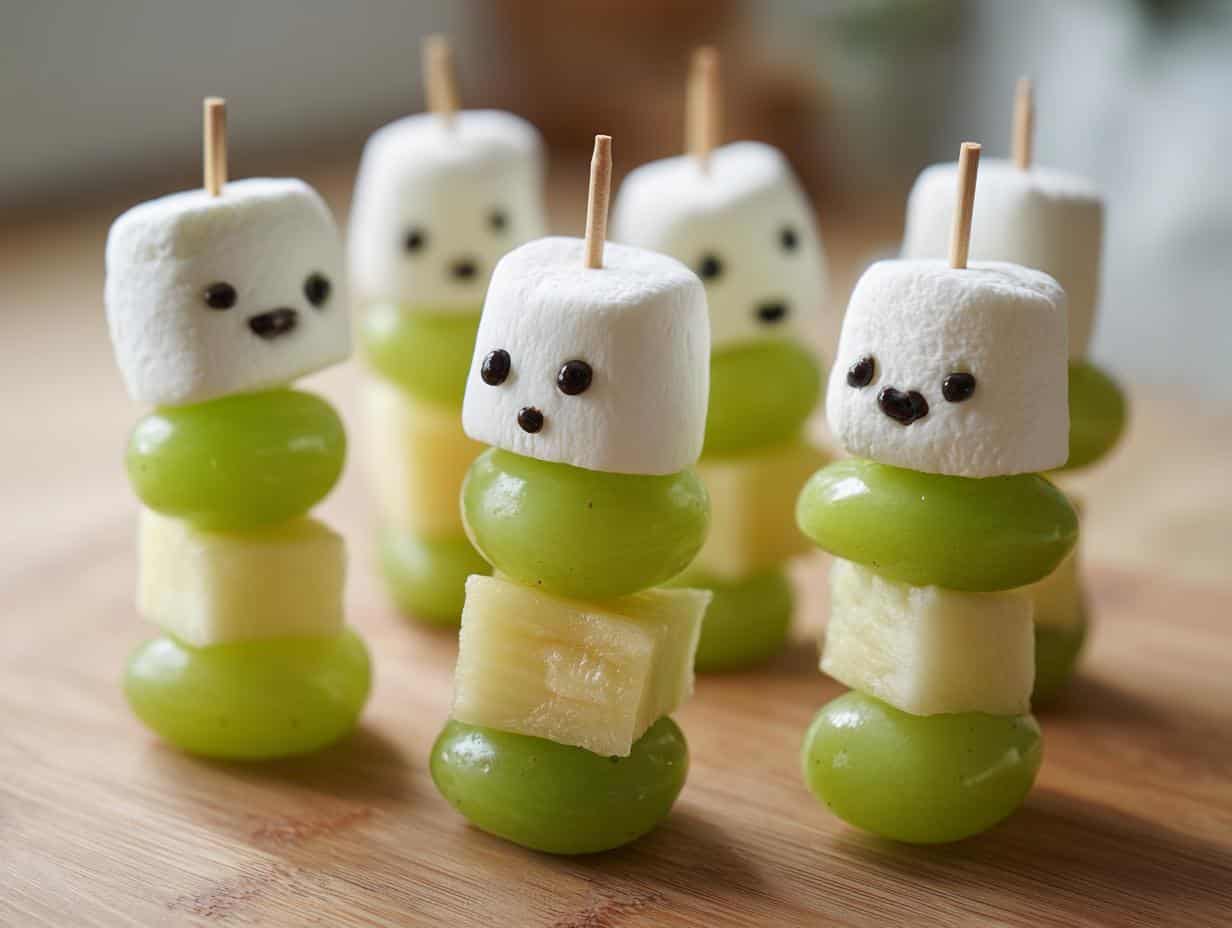 Spooktacular: 15 Healthy Halloween Ghost Kabobs Kids’ll Devour