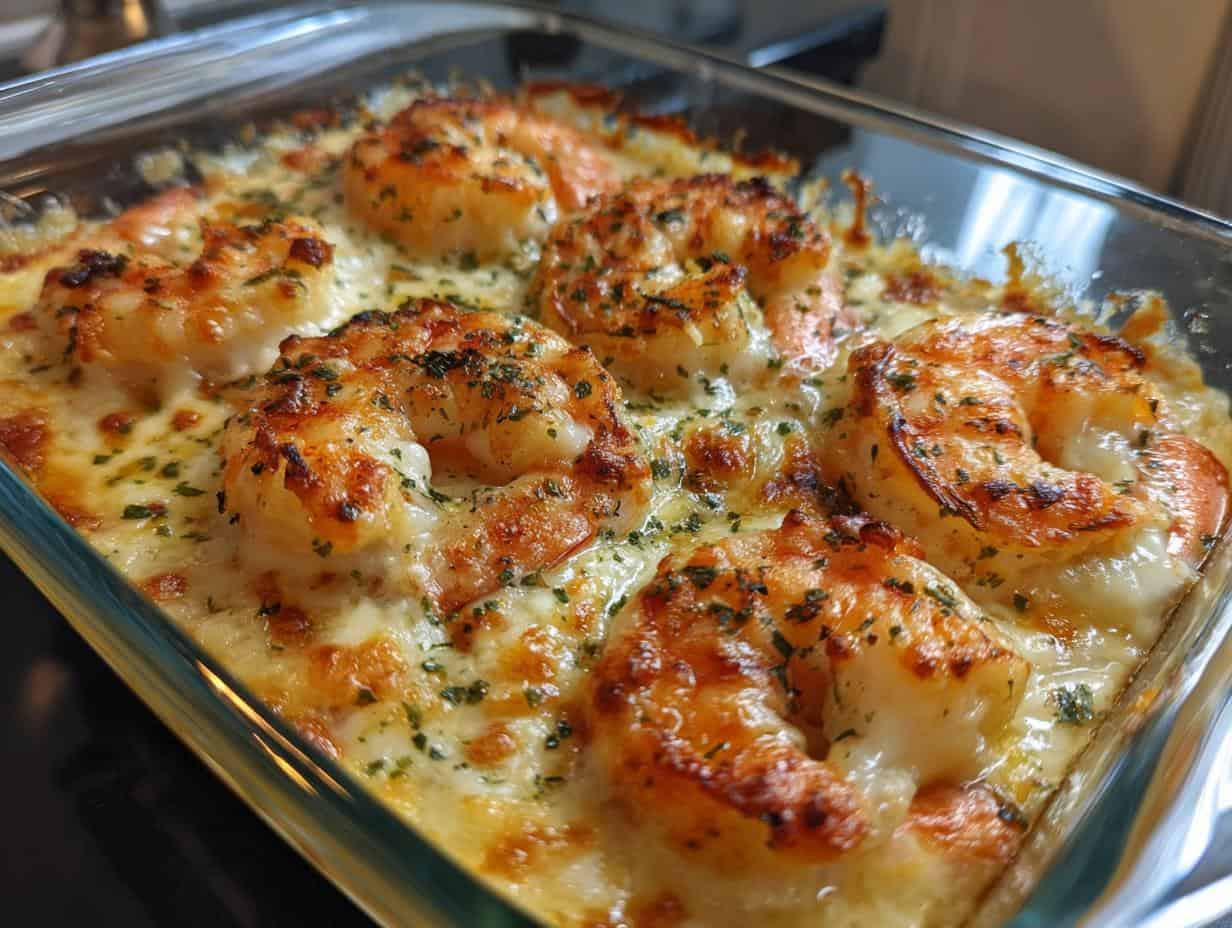 Devastating Keto Garlic Shrimp Au Gratin, Just 30 Minutes