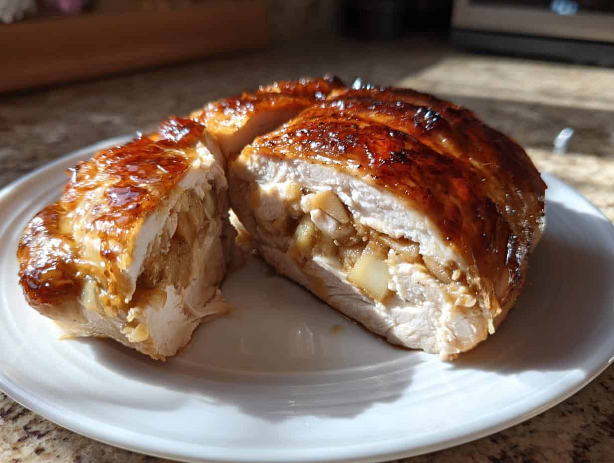 Disgustingly Delicious Maple-Glazed Apple & Brie Chicken