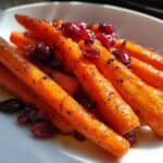 Maple roasted carrots with cranberries