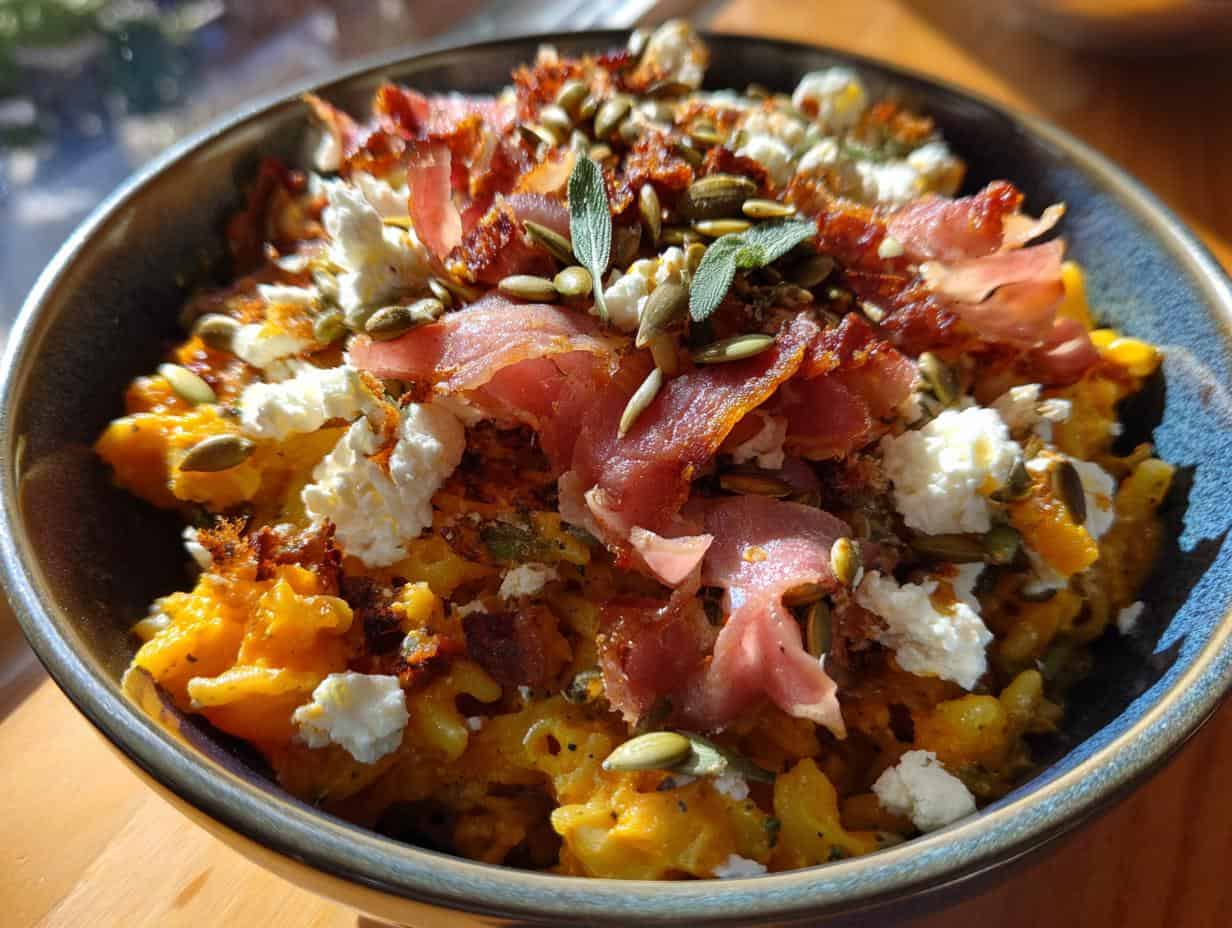 Devastatingly Delicious Pumpkin Pasta Salad with Goat Cheese