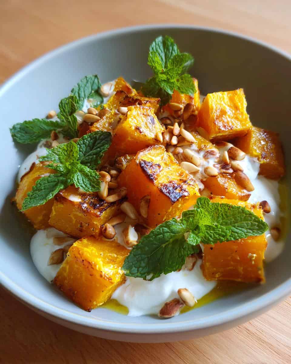 Roasted Pumpkin with Yogurt Sauce and Pine Nuts - detail 2