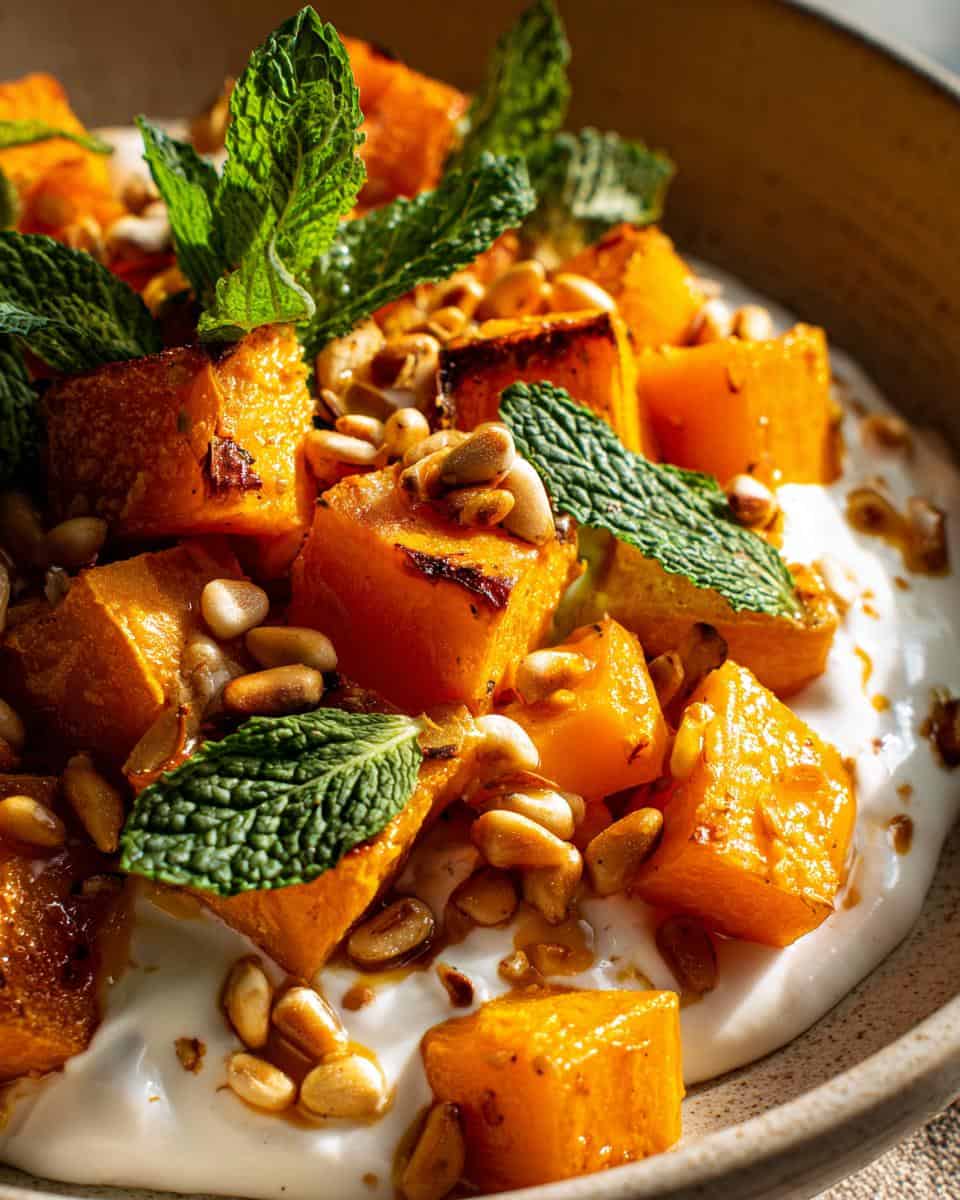 Roasted Pumpkin with Yogurt Sauce and Pine Nuts - detail 3