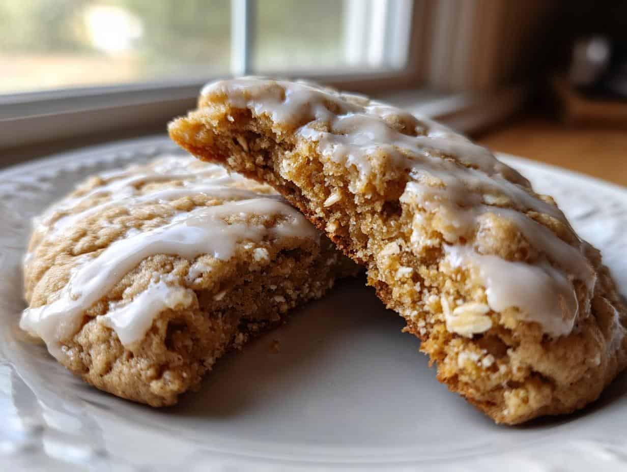 Irresistible Soft Iced Oatmeal Cookies with Brown Butter!