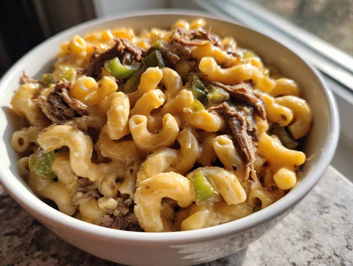 Devastatingly Good Ultimate Philly Cheesesteak Mac and Cheese