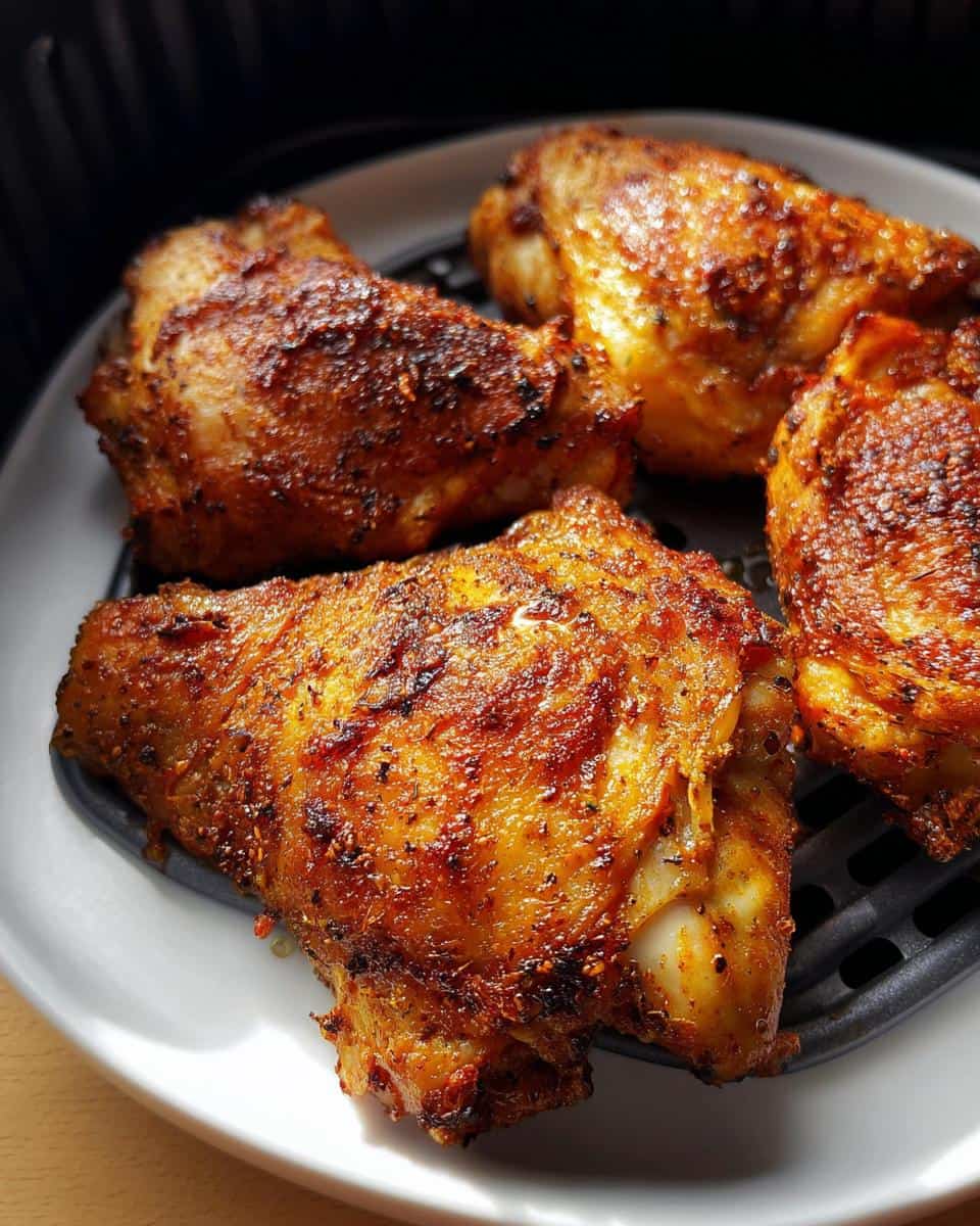 Air fryer crispy juicy bone in chicken thighs recipe - detail 1