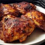 Air fryer crispy juicy bone in chicken thighs recipe