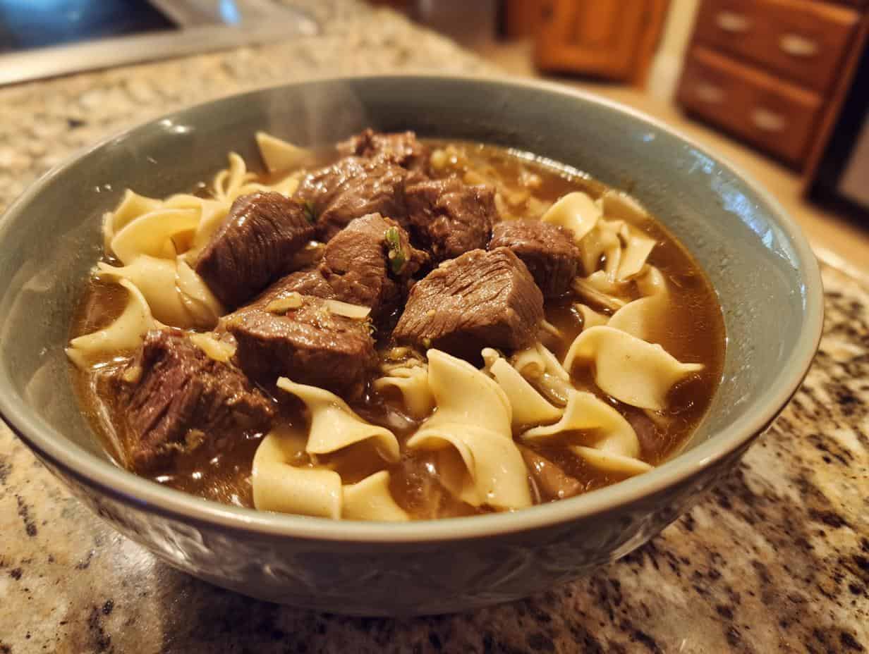 Comfort Food Beef and Noodles Without Mushrooms is Divine