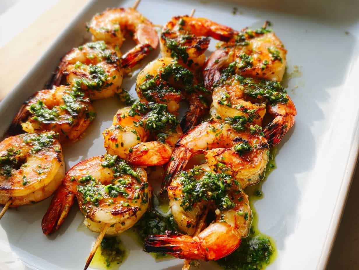 Grilled Shrimp Skewers with Chimichurri