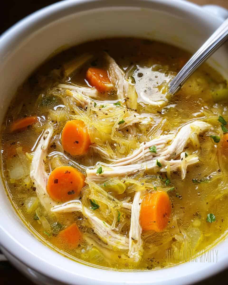 Keto Chicken Soup with Spaghetti Squash Noodles - detail 1