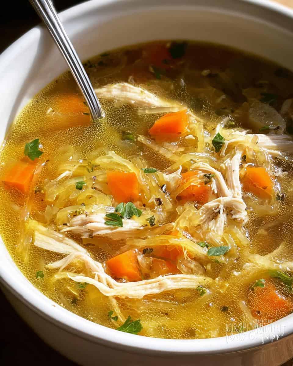 Keto Chicken Soup with Spaghetti Squash Noodles - detail 2