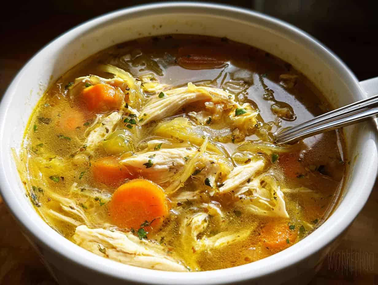 Keto Chicken Soup with Spaghetti Squash Noodles