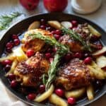Maple Glazed Roast Chicken with Apples and Cranberries Recipe
