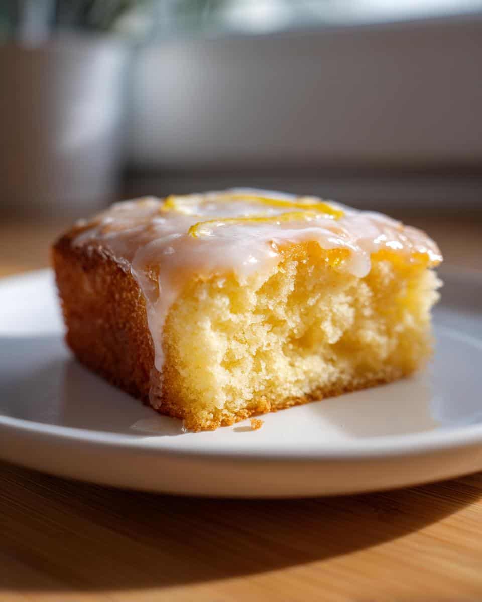 Soft and Citrusy Lemon Brownies with Glaze - detail 3