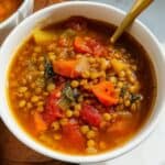 Easy lentil soup recipe with vegetables